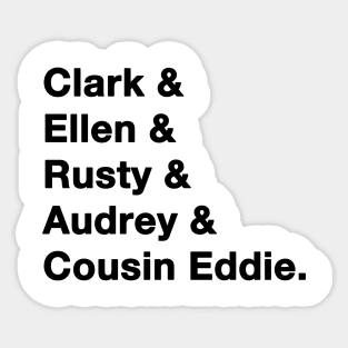 Christmas Vacation Names Black Sticker